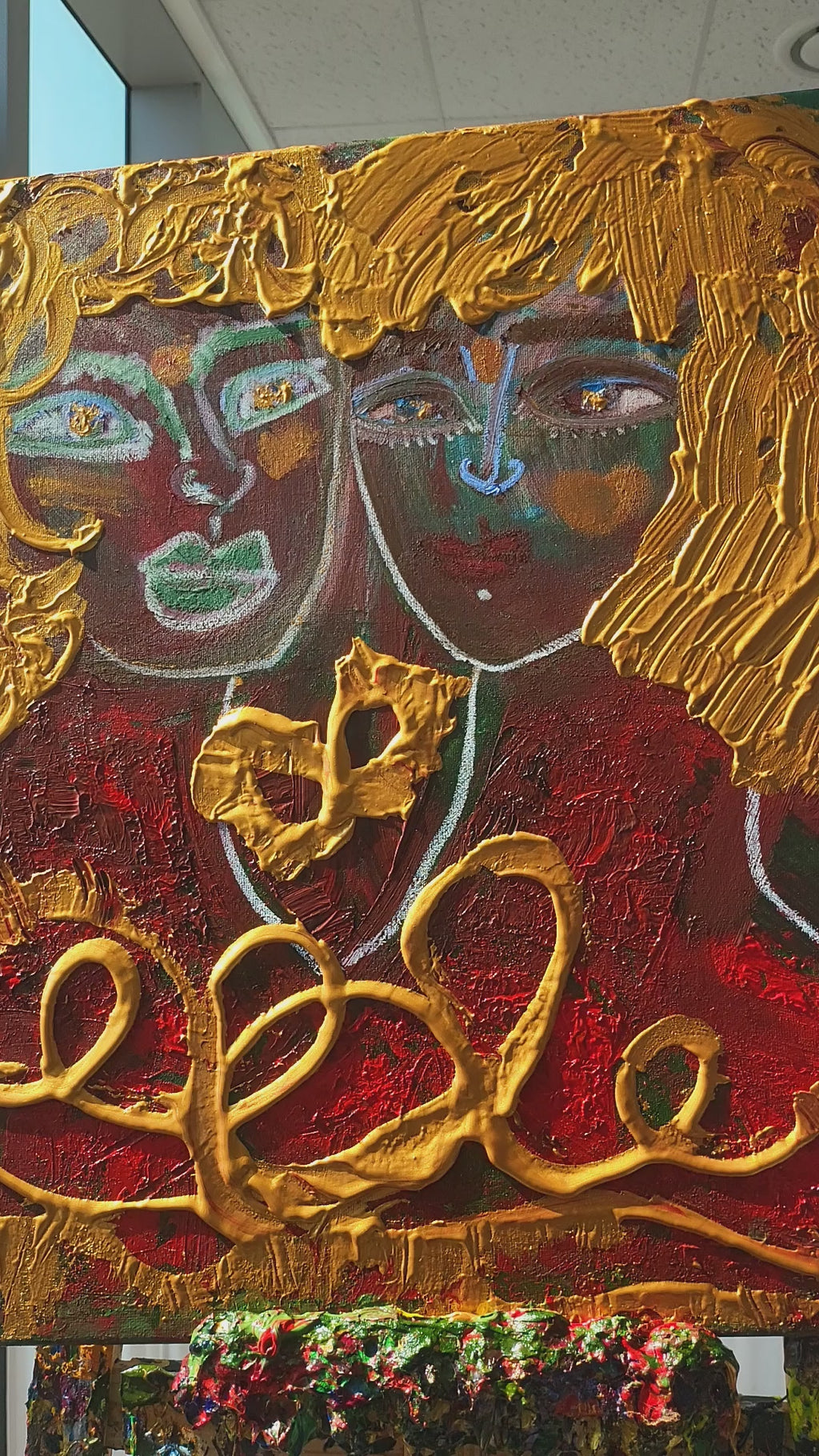 Twinflames  : The Golden Resonance (Channeled original painting)