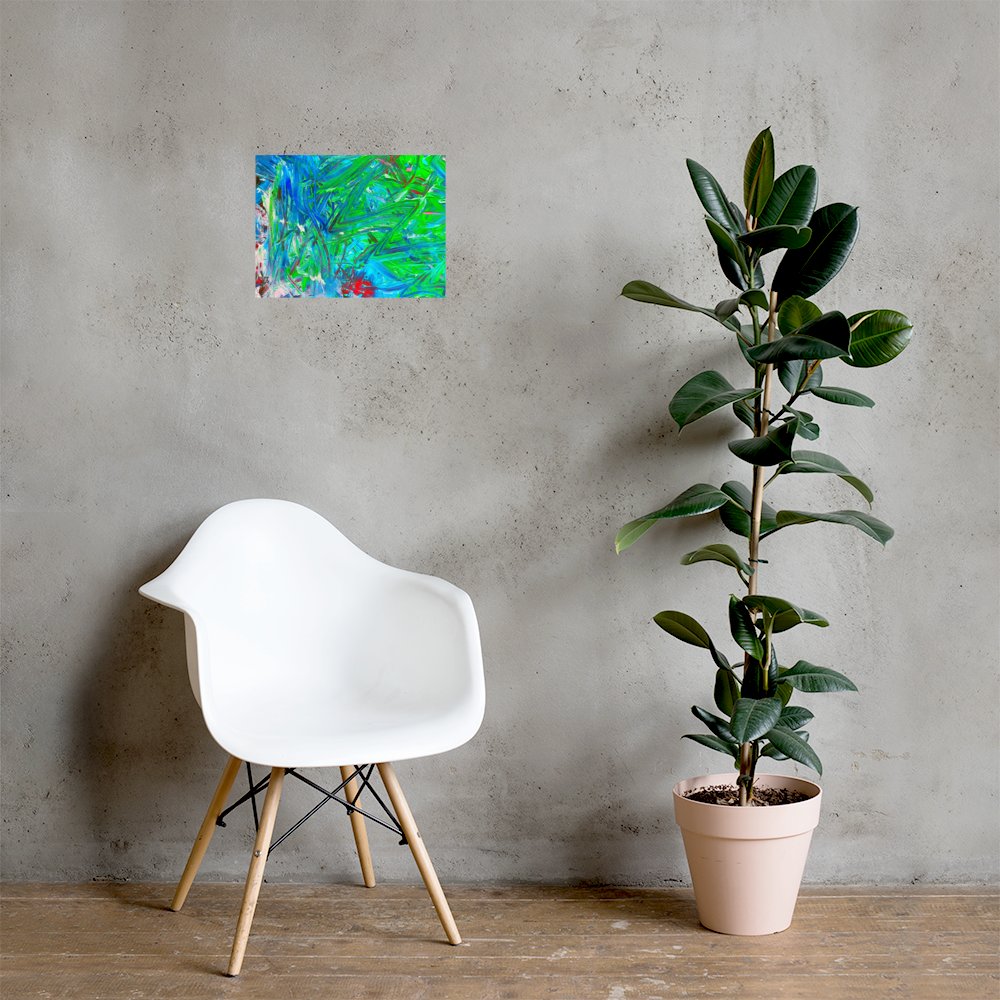 Vibrant Energy: Channeled Abstract Art Premium Poster by NH. LEE (12x16 in)