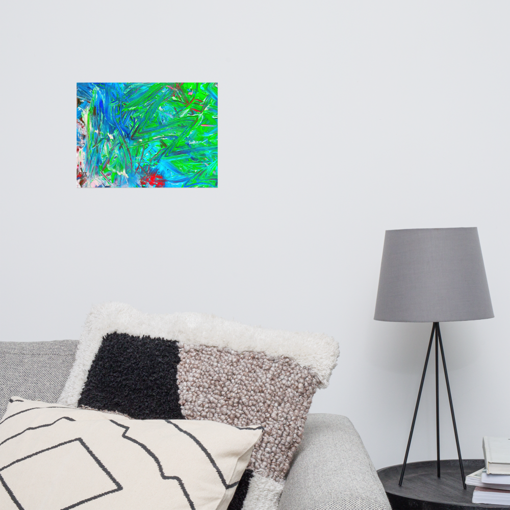 Vibrant Energy: Channeled Abstract Art Premium Poster by NH. LEE (12x16 in)