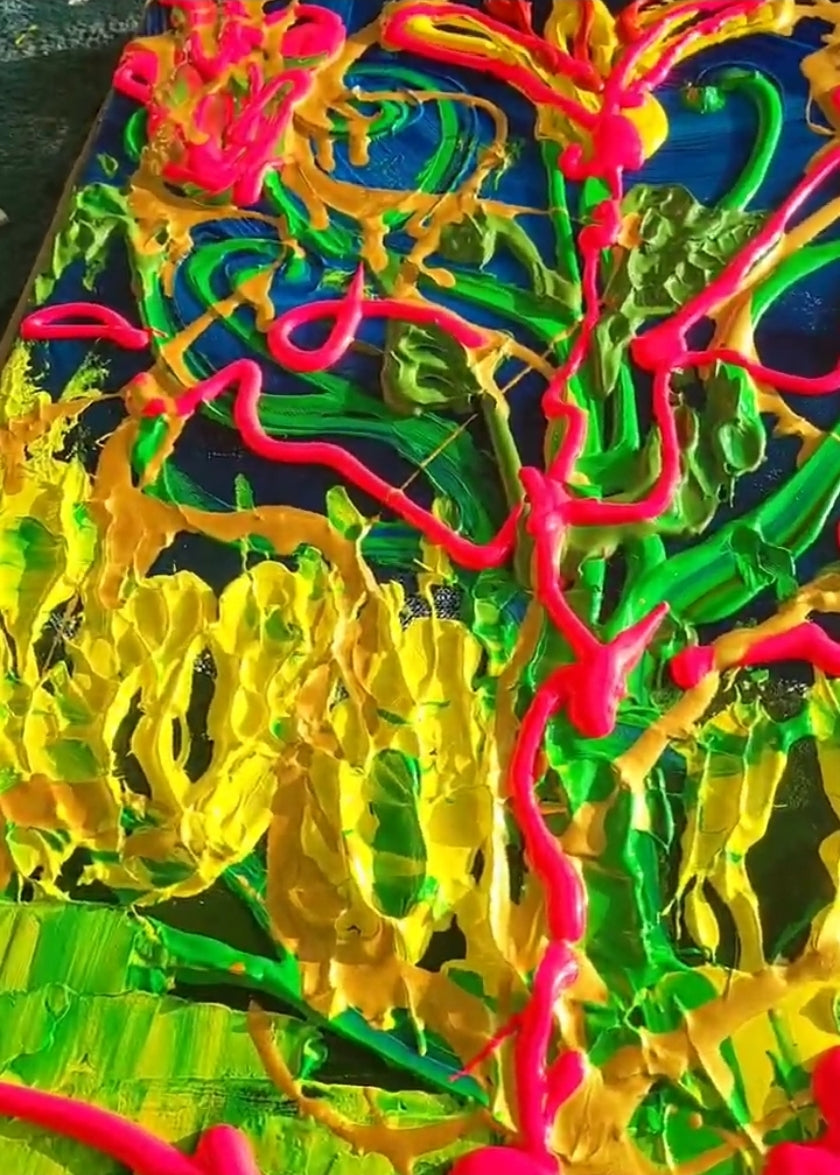 The Sacred  Flow: Vibrant Pulse of Gold