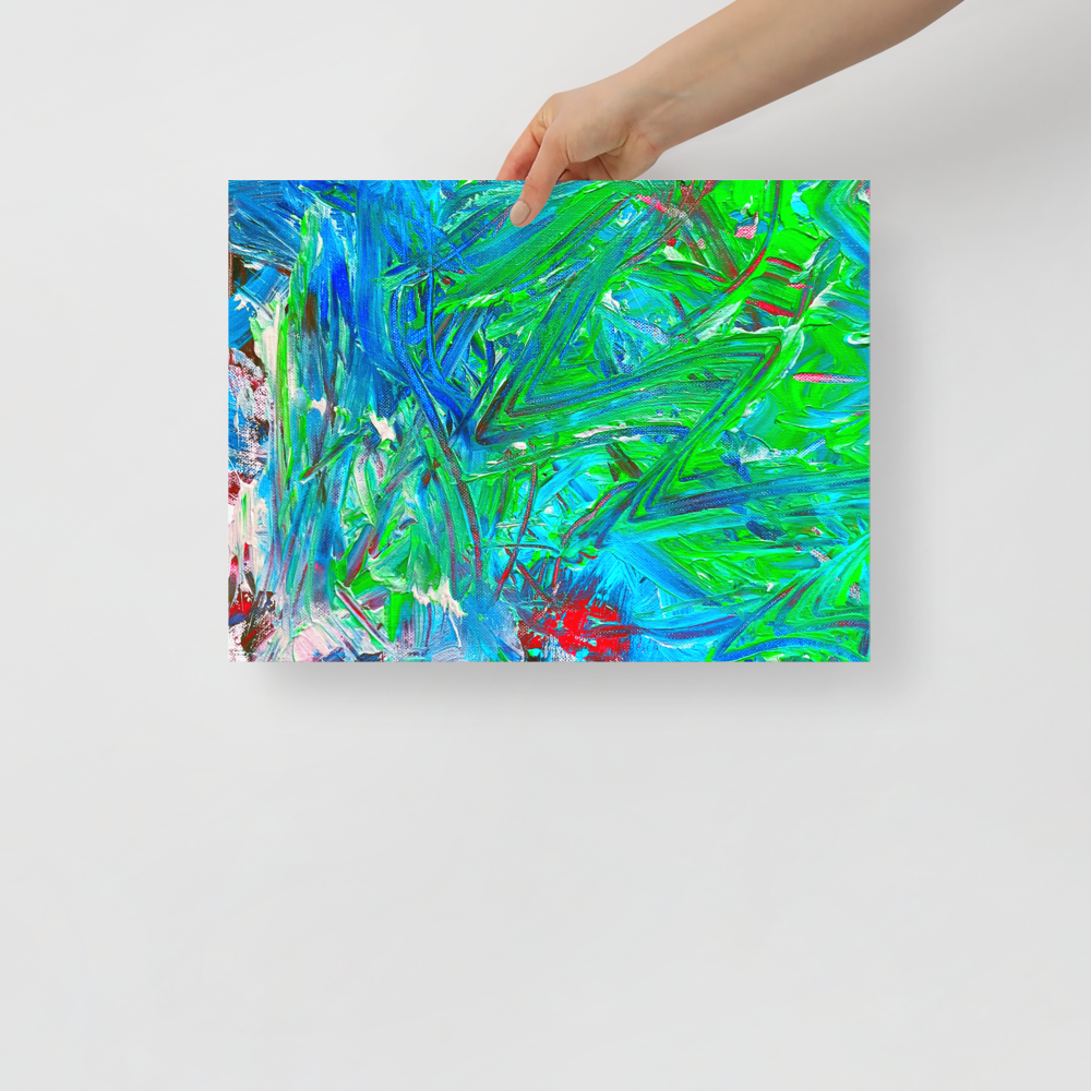 Vibrant Energy: Channeled Abstract Art Premium Poster by NH. LEE (12x16 in)
