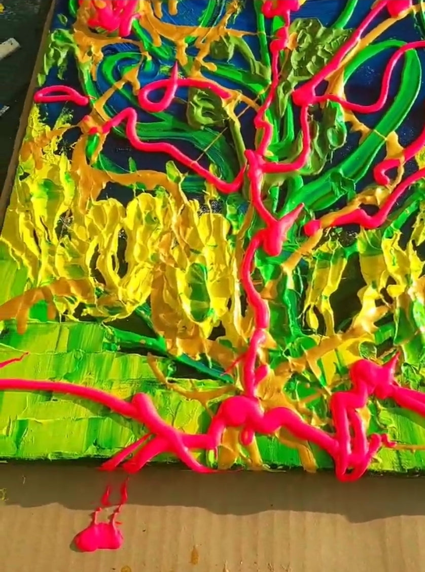 The Sacred  Flow: Vibrant Pulse of Gold
