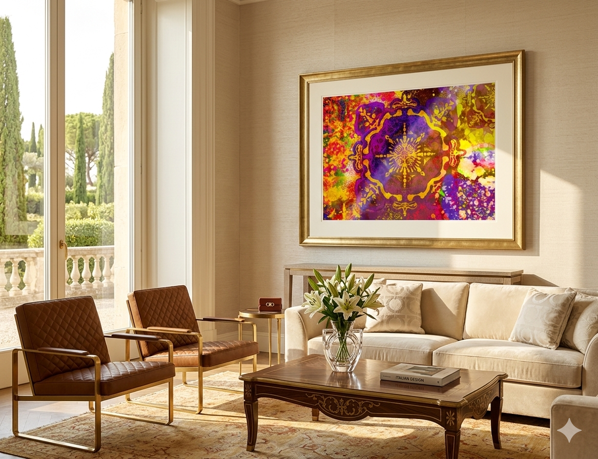 Ethereal Radiance | Premium A2 Abstract Mandala Poster