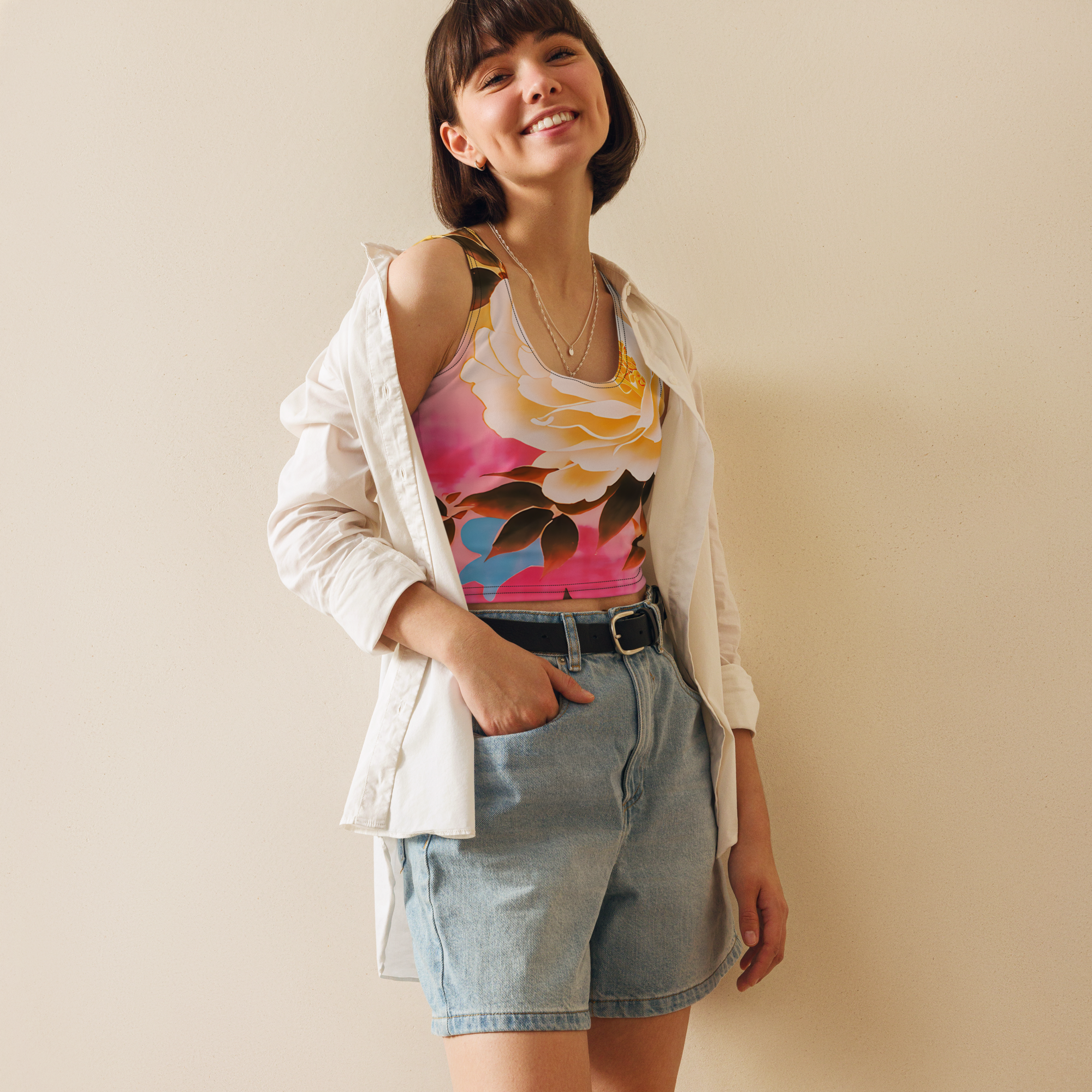 Dual  Art  Crop Top