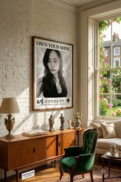 "Own your shine" signature portrait fine art Poster by artist Nahee