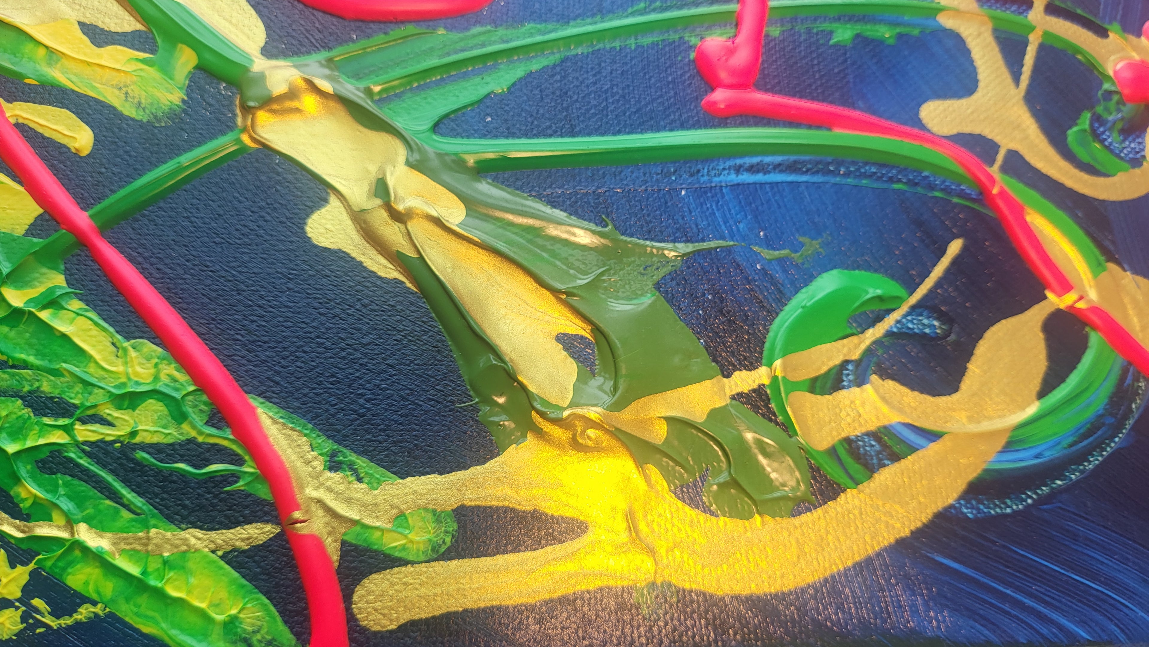 The Sacred  Flow: Vibrant Pulse of Gold