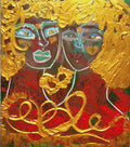 Twinflames  : The Golden Resonance (Channeled original painting)