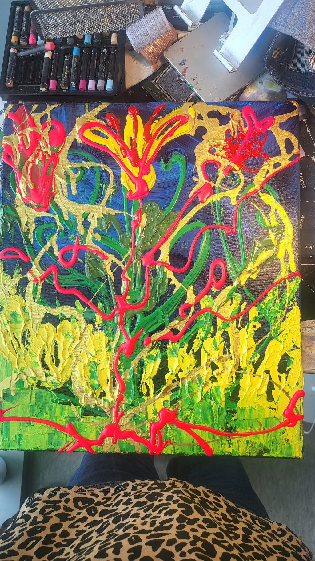 The Sacred  Flow: Vibrant Pulse of Gold