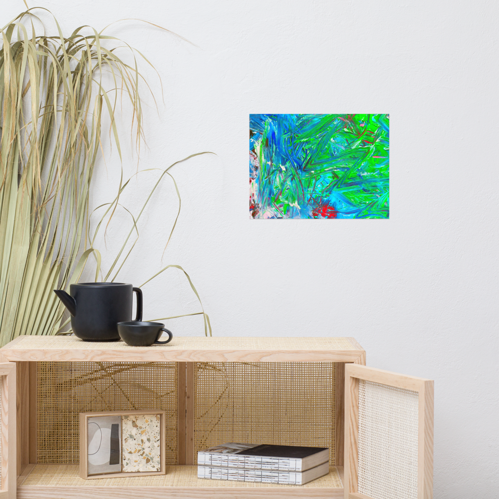 Vibrant Energy: Channeled Abstract Art Premium Poster by NH. LEE (12x16 in)