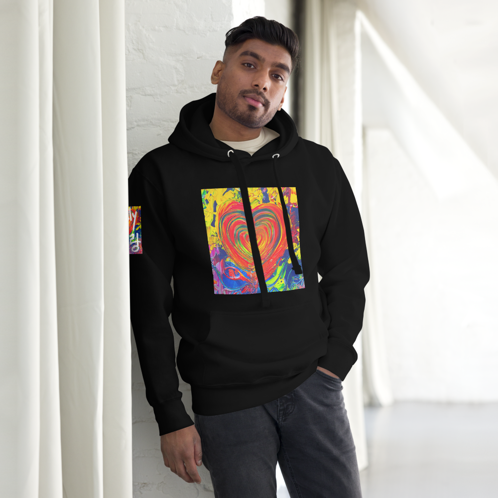 Only Love, Only 사랑 : Unisex Hoodie(Channeled abstract art)