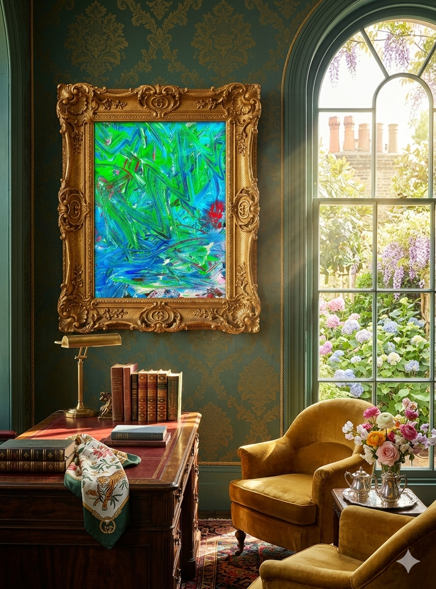Vibrant Energy: Channeled Abstract Art Premium Poster by NH. LEE (12x16 in)