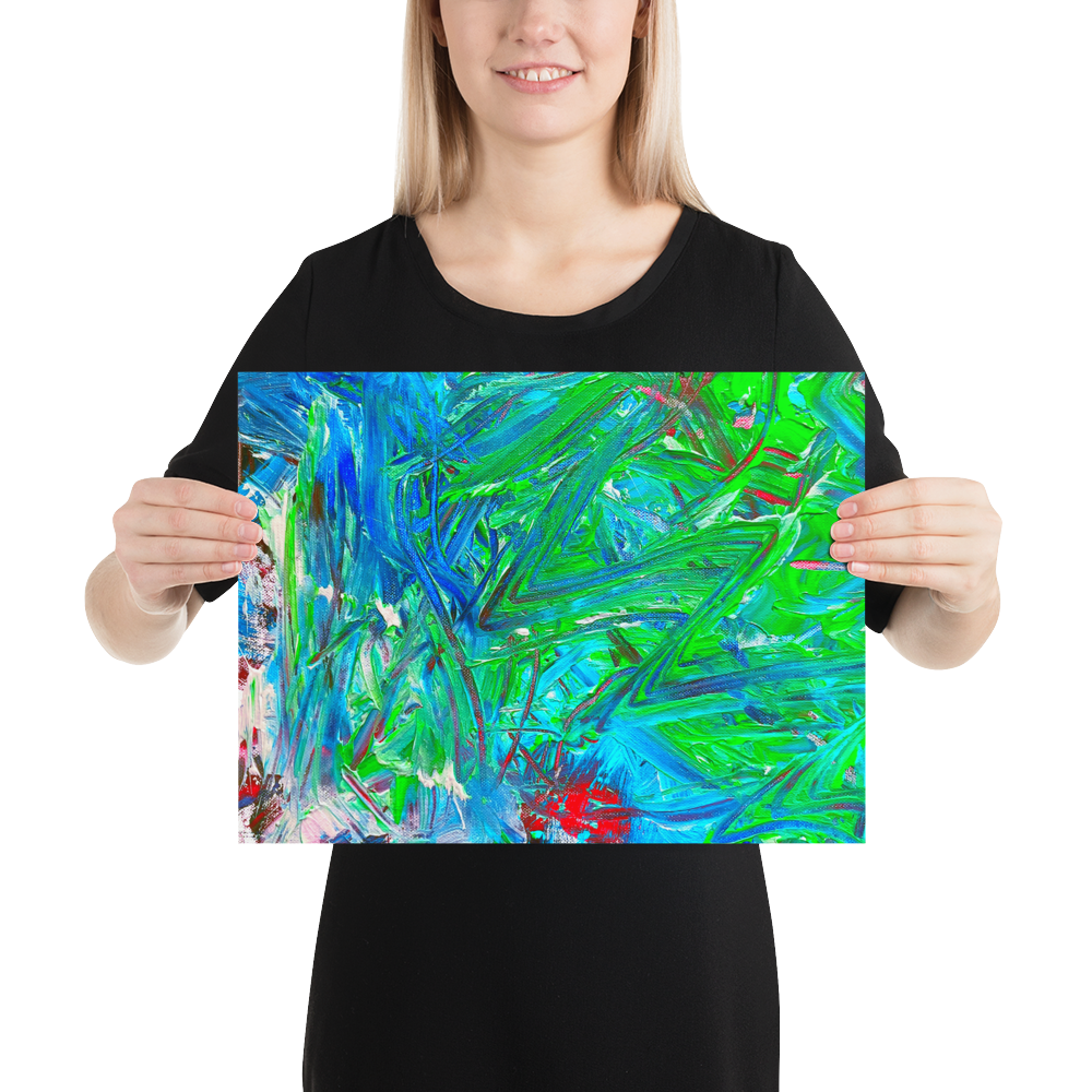Vibrant Energy: Channeled Abstract Art Premium Poster by NH. LEE (12x16 in)
