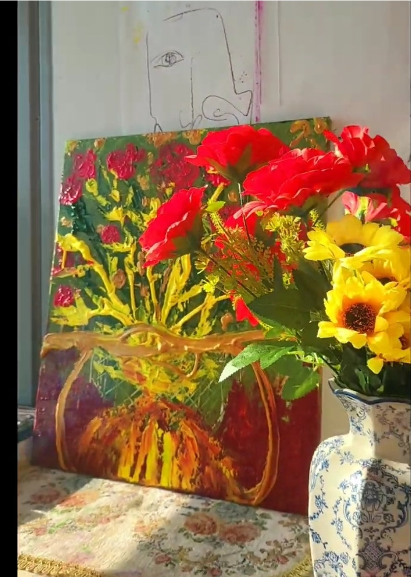 Golden rose Vase