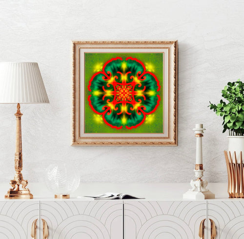 **Sacred Portal 9** – Vibrant Mandala Digital Art Print | Ultra HD 9000x9000px Instant Download